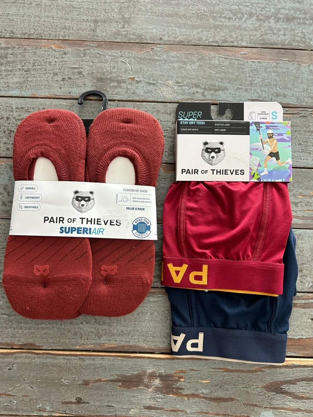 NWT Pair of Thieves Men’s Boxer Briefs 2-Pack & 6-Pack No Show Socks Bundle